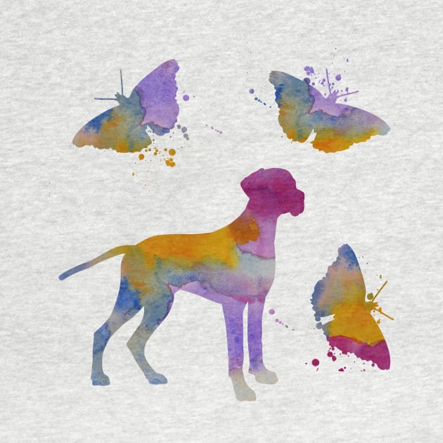 Brittany Dog Art With Butterflies by BittenByErmines